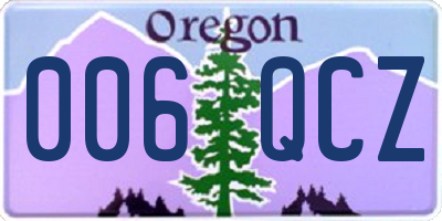 OR license plate 006QCZ