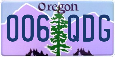 OR license plate 006QDG