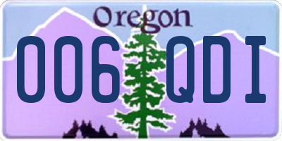 OR license plate 006QDI