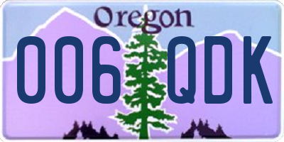 OR license plate 006QDK
