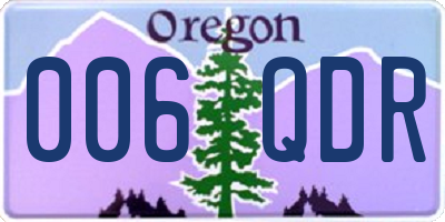 OR license plate 006QDR