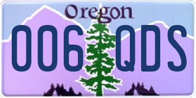 OR license plate 006QDS