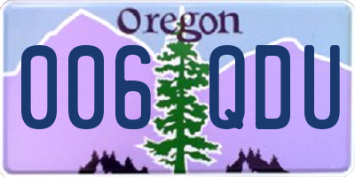 OR license plate 006QDU