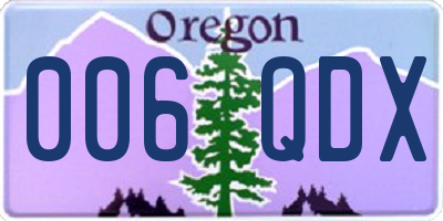OR license plate 006QDX