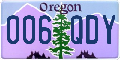 OR license plate 006QDY