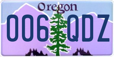 OR license plate 006QDZ