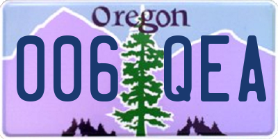 OR license plate 006QEA