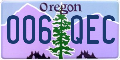 OR license plate 006QEC