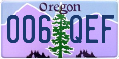 OR license plate 006QEF