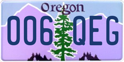 OR license plate 006QEG