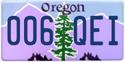 OR license plate 006QEI
