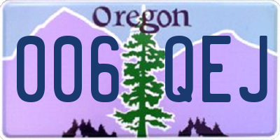 OR license plate 006QEJ