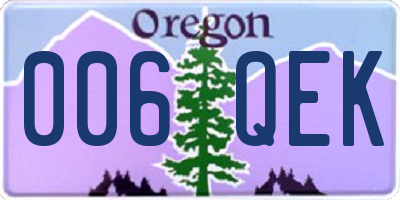 OR license plate 006QEK