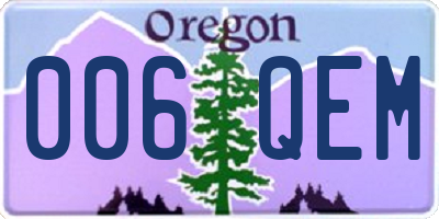 OR license plate 006QEM