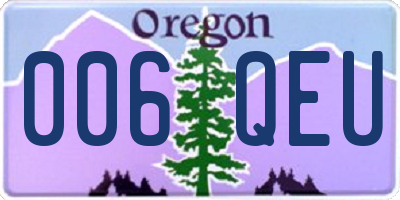 OR license plate 006QEU