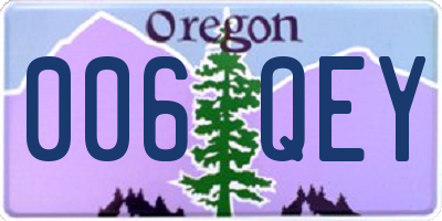 OR license plate 006QEY