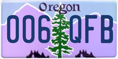 OR license plate 006QFB