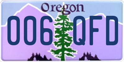 OR license plate 006QFD