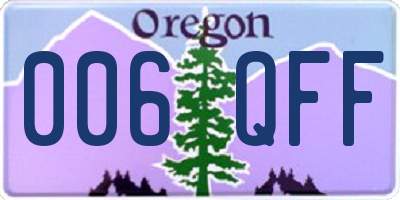 OR license plate 006QFF