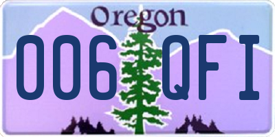 OR license plate 006QFI