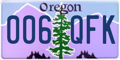 OR license plate 006QFK