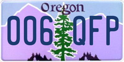OR license plate 006QFP