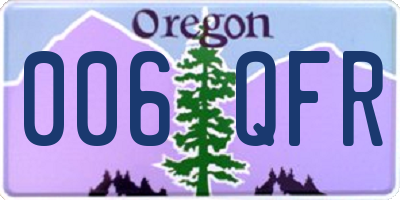 OR license plate 006QFR