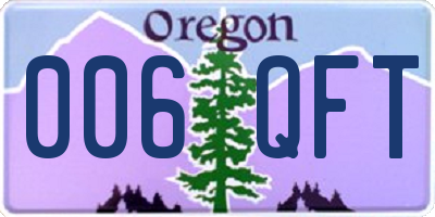 OR license plate 006QFT