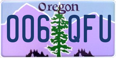OR license plate 006QFU