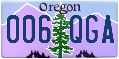 OR license plate 006QGA