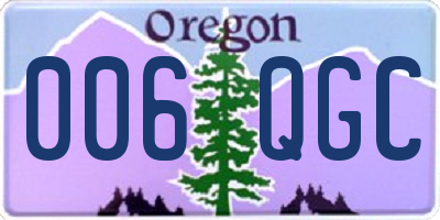 OR license plate 006QGC