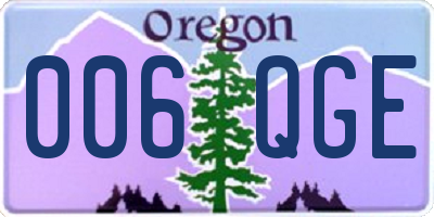 OR license plate 006QGE