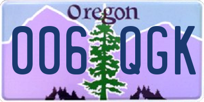 OR license plate 006QGK