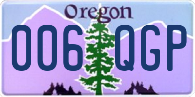 OR license plate 006QGP