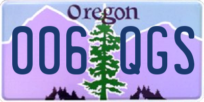 OR license plate 006QGS