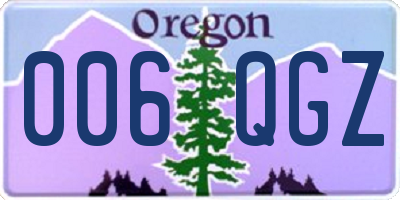 OR license plate 006QGZ