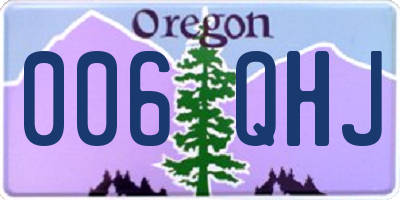OR license plate 006QHJ