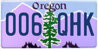 OR license plate 006QHK