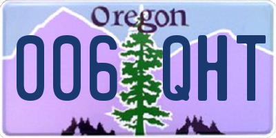 OR license plate 006QHT
