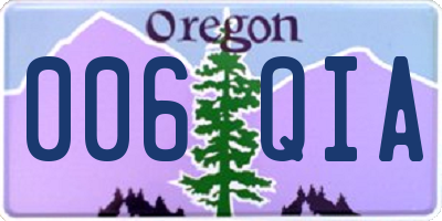 OR license plate 006QIA