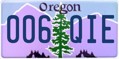 OR license plate 006QIE