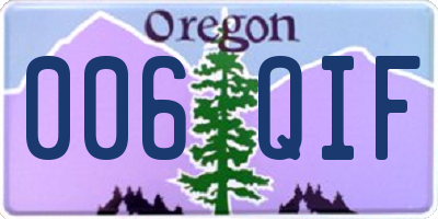 OR license plate 006QIF