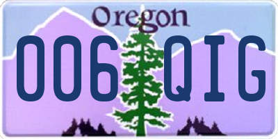 OR license plate 006QIG