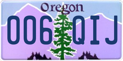 OR license plate 006QIJ