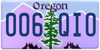 OR license plate 006QIO