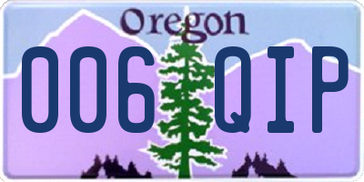 OR license plate 006QIP