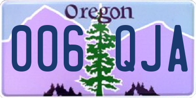 OR license plate 006QJA