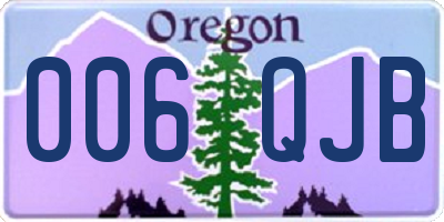 OR license plate 006QJB