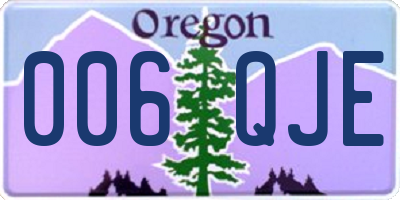 OR license plate 006QJE