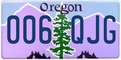 OR license plate 006QJG